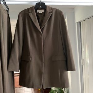 Olive green long jacket with skirt